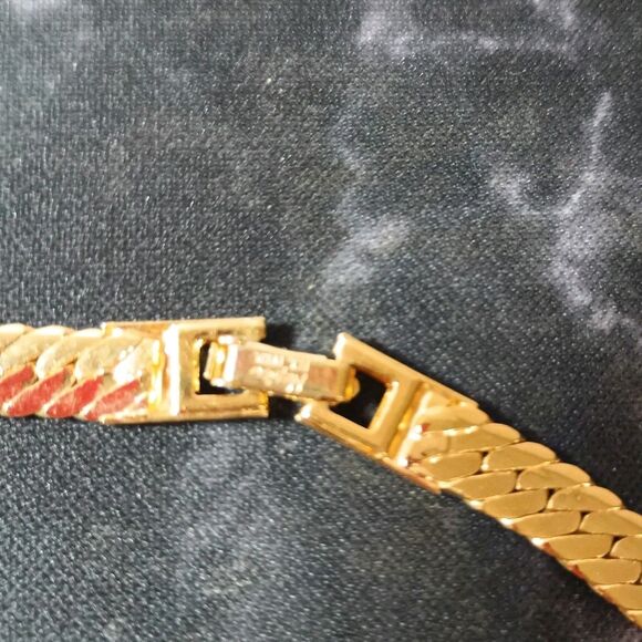 Vintage Napier Pink Enamel Necklace & Earrings Set 1980s Gold Tone Fan Design - Picture 7 of 9